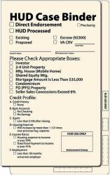 HUD Case Binder, 15 Point Manila Stock Folder (Printed) 50/Box (matches 4213, 4213BF)
