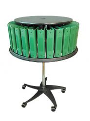 Mobile Chart Binder Carousel Storage Rack - 30 Space Floor Model