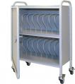 Locking Mobile Chart Rack (16 Space) 3" Ringbinder Storage Cart - Privacy Line