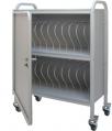 Locking Mobile Patient Chart Rack (20 Space), 2" Binders Storage Cart - HIPAA Privacy Line