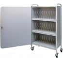 Locking Mobile Nursing Chart Binder Rack (30 Space), 2" Ringbook Storage Cart- HIPAAPrivacy Line