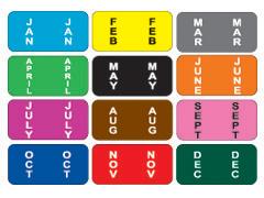 Reynolds & Reynolds ColorFile (Match) Month Labels, 15000 Series, 270/pkg.