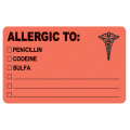Medical Allergy Labels  - Nursing Patient Chart Alerts