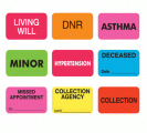 Medical Chart Labels - Patient Alerts, Allergy, HIPAA, Advanced Directives, Billing, Insurance