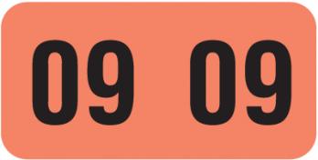 ColorFile "Match" 2009 Year Code Band, 500 per roll, Color: Salmon