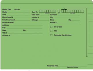 Heavy-Duty Automotive Deal Jackets, Pre-printed, 500 Per Carton, (available in 6 colors)