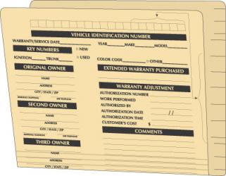 Reynolds & Reynolds ColorFile (Match) Auto Service Folders - Pre-printed (black ink)