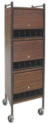 Locking Mobile Chart Rack "Workhorse Series" 15-Space Cabinet Style - HIPAA Privacy Model